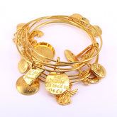 Gold Color Bangle Bracelet Set